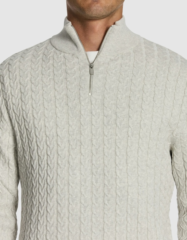 yd. - Eddie 1/4 Zip Cable Knit