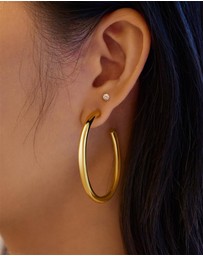 Ania Haie - Ania Haie Gold Classic Tube Large Hoop Earrings