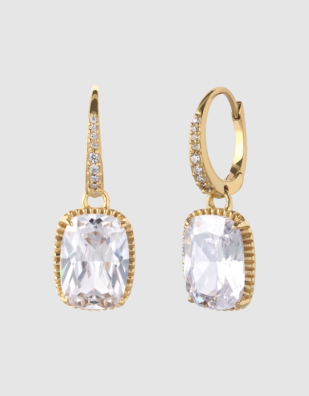 Elli Jewelry - Zirconia Statement Hoops in Gold-Plated 925 Sterling Silver