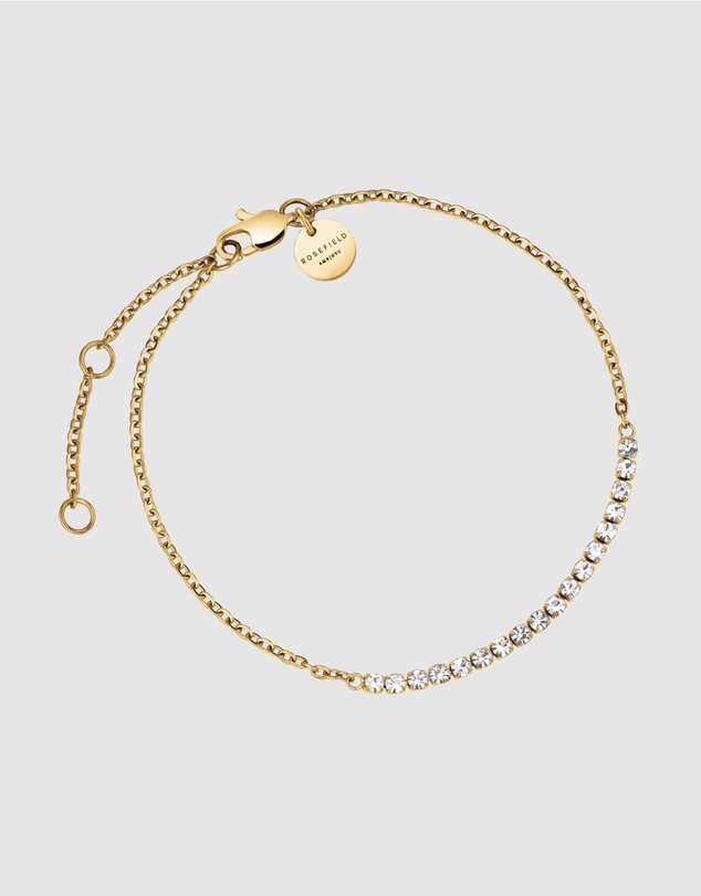 Rosefield - Crystal Clear Gold-Tone Tennis Bracelet