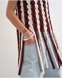 TOPSHOP - Fina Knitted Cable Tassel Tank
