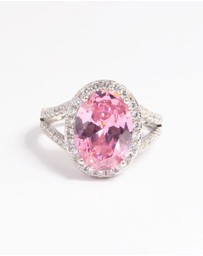 Lovisa - Silver Pink Cubic Zirconia Ring