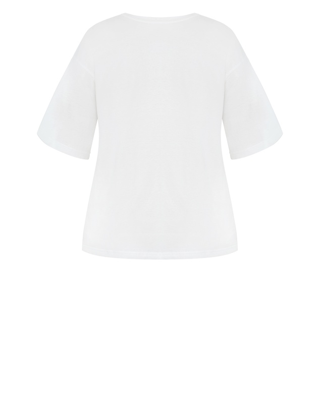 City Chic - Plus size Laid Back Monaco Tee - ivory
