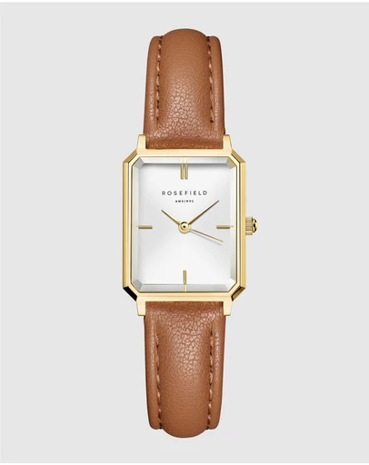 Rosefield - The Octagon XS Brown Leather Watch