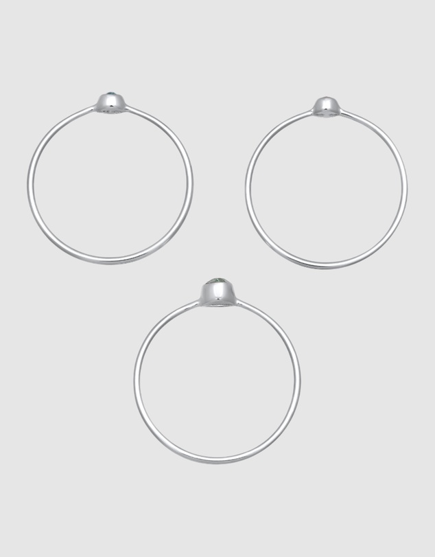 Elli Jewelry - Ring Set Stack Basic with Crystals Blue in 925 Sterling Silver