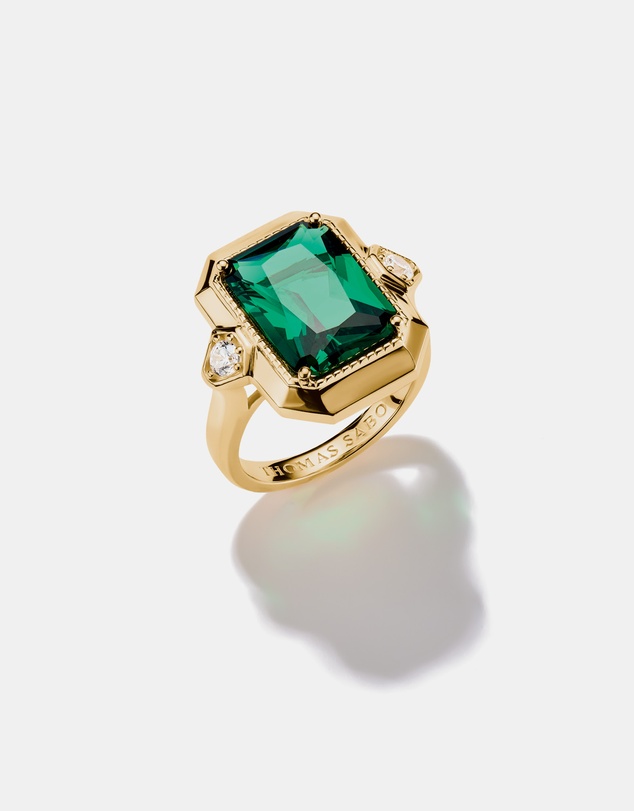 THOMAS SABO - THOMAS SABO Ring with Green Zirconia Stone
