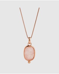 Najo - Fleur Rose Gold Rose Quartz Necklace (45cm+ext)