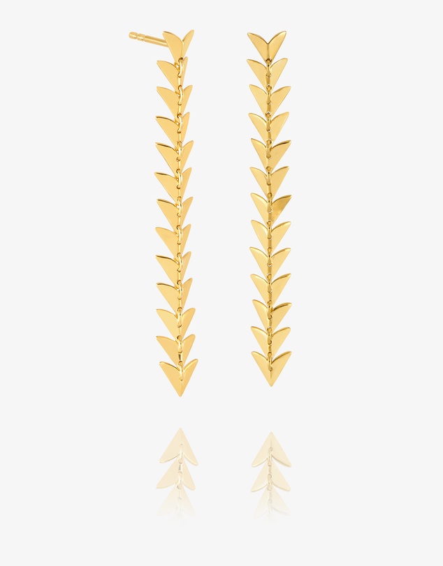 Rachel Jackson - Dreamcatcher Bird Drop Earrings Gold
