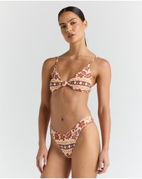 Poolside Paradiso - Samoa High Cut Cheeky Bikini Bottom - Seashell