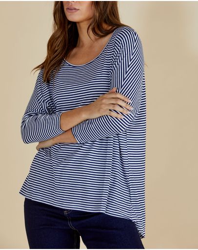 Navy Blue/White Stripe
