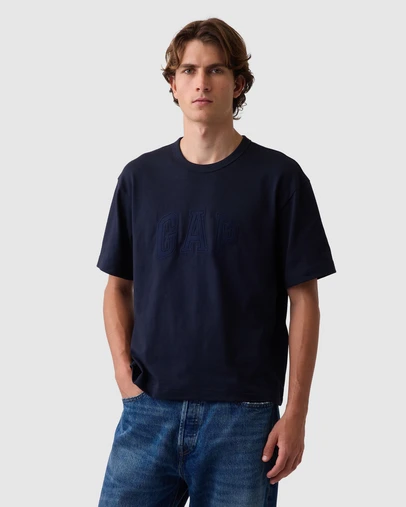 GAP - SS Relaxed Heavy Cropped Logo T-Shirt