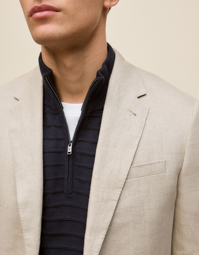 Trenery - Regular Fit Belgian Linen Blazer in Flax