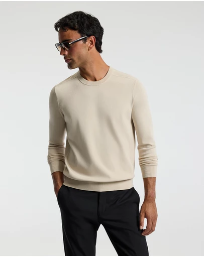 Calibre - Technical Knit Crew Neck Sweater Oatmeal