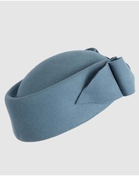 Max Alexander - Felt Blue Grey Pillbox Hat