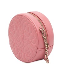 Pre-Loved by Azura Reborn - Pre-Loved CC Embossed Caviar Camellia Round Clutch With Chain