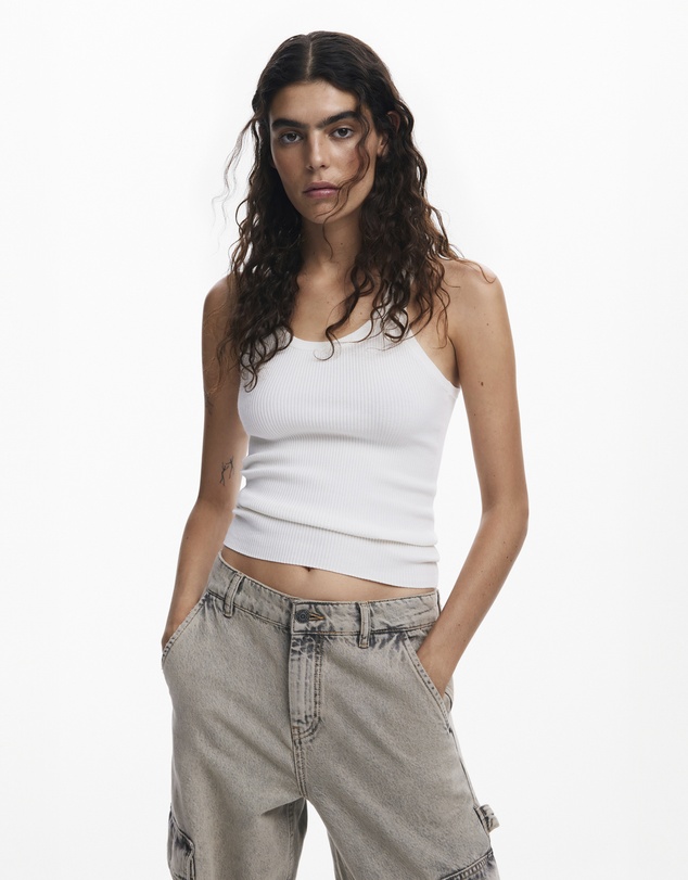 Desigual - Denim jeans with stitched pockets