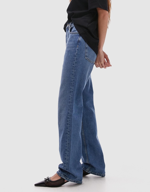 TOPSHOP - High Rise Straight Kort Jeans