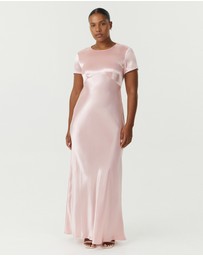 Third Form - Satin Bias Maxi Tee Dress