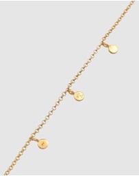 Elli Jewelry - Necklace Plate Pendants Matt Structured in 925 Sterling Silver Gold Plated