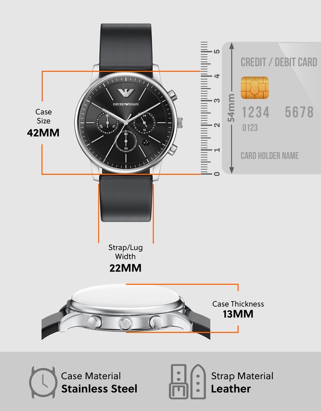Emporio Armani - Black Chronograph Watch
