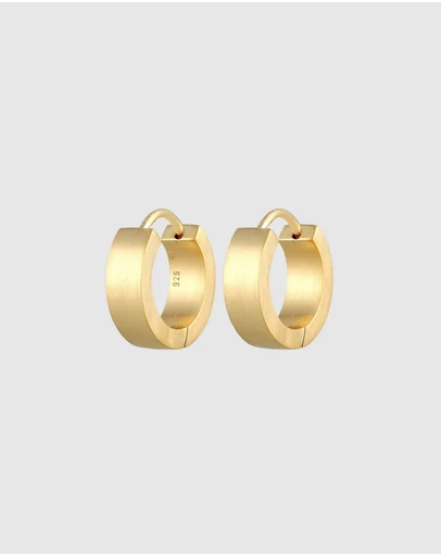 Kuzzoi - ICONIC EXCLUSIVE - Classic Hoop Earrings in Gold-Plated 925 Sterling Silver