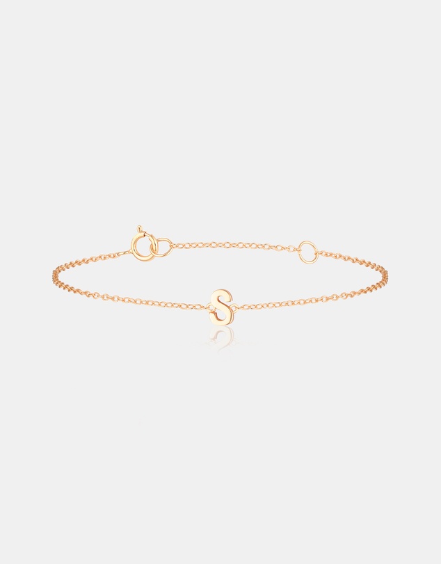 The Silver Collective - Petite A-Z Letter Bracelet - S