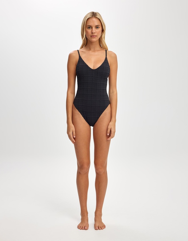 Cotton On Body - Thin Strap V Neck One Piece Cheeky