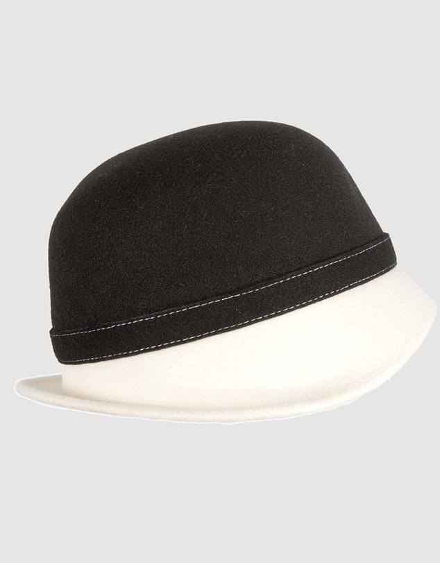 Max Alexander - Winter Felt Cream/Black Cloche Hat