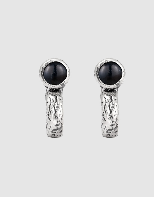 Haze & Glory - ICONIC EXCLUSIVE - Earrings Male Black Tigers Eye 925 Sterling Silver