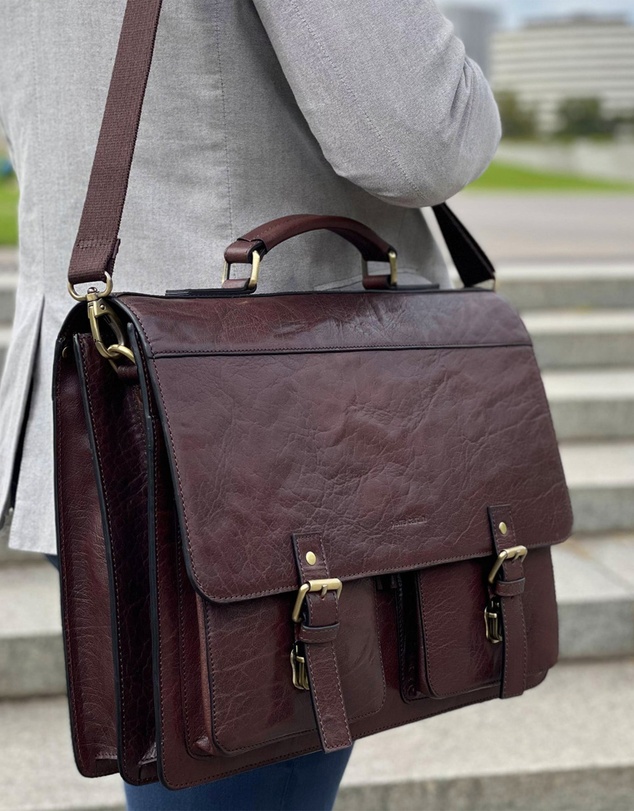 Pierre Cardin - Pierre Cardin Men's Leather Business/Computer Bag