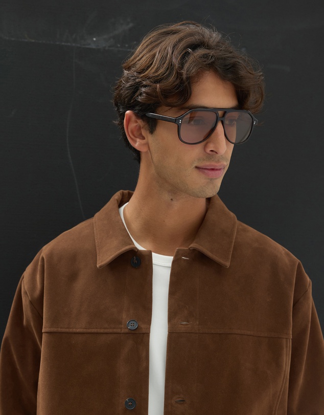 AERE - Suede Look Harrington Jacket