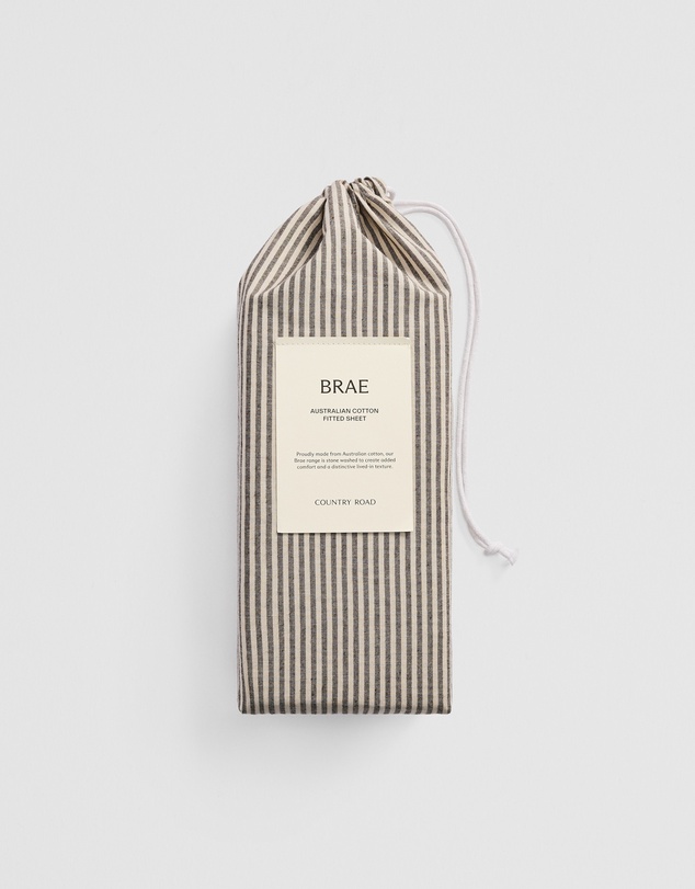 Country Road - Brae Australian Cotton Stripe Queen Fitted Sheet