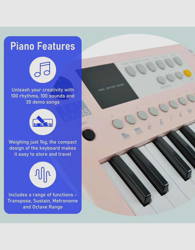 iWorld - Axus Mini Keyboard 37 Key Keyboard - Pink