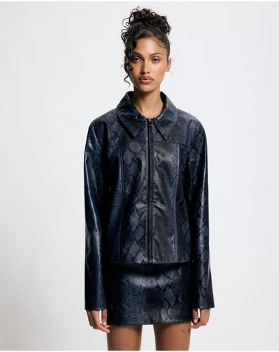 Lover - Evanthe Python Leather Look Jacket