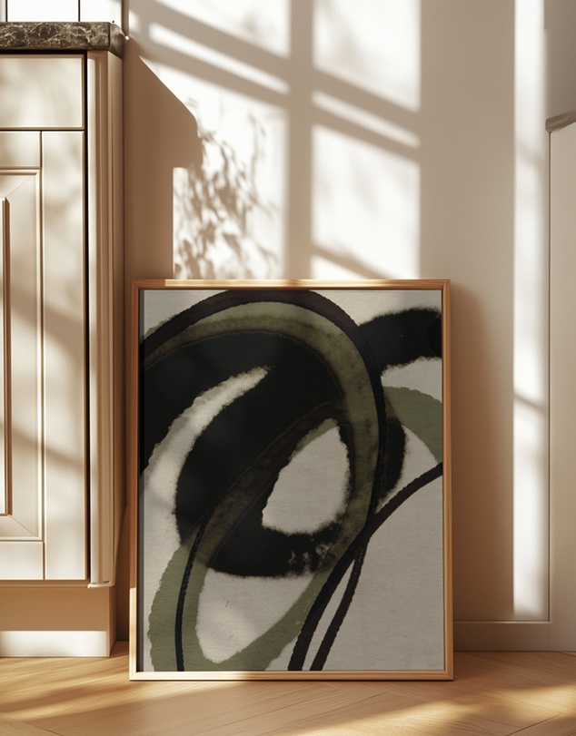 Olive et Oriel - Green Water Color No 2 by Treechild Art Print