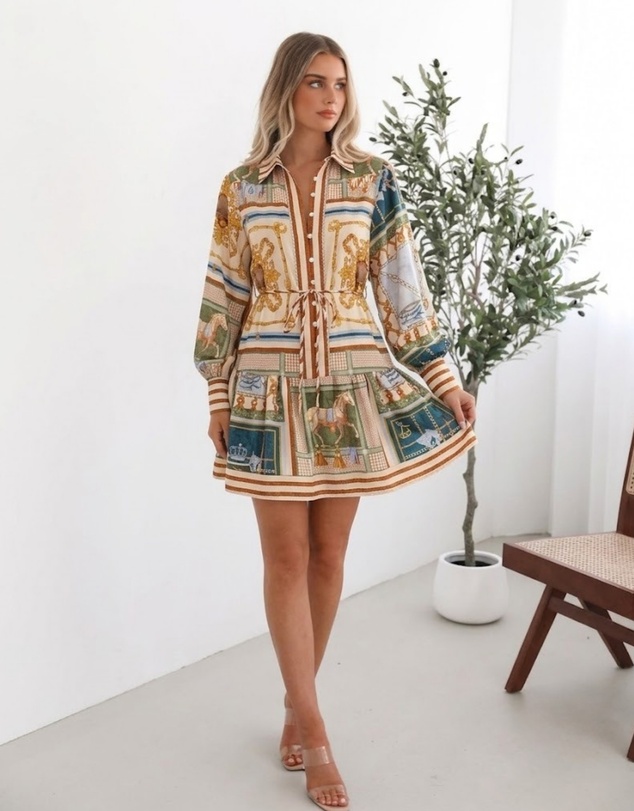 Esther & Co - Zetian Dress - Multi Print