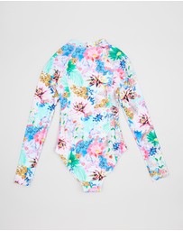Bluesalt Beachwear - Glamour Animal Long Sleeve Surf Tank One Piece