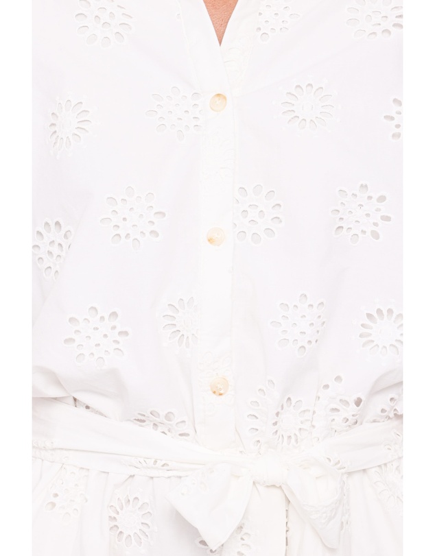 Petal & Pup - Jamie Tie Front Playsuit - White Broderie