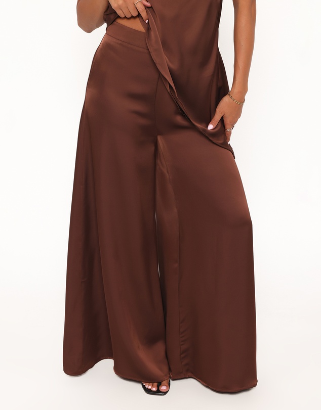 Petal & Pup - Charmer Wide Leg Pant - Dark Brown