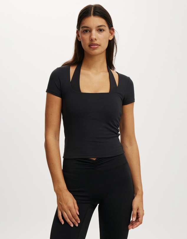 Cotton On Body Active - Ultra Soft Square Neck Fitted T-Shirt