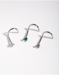Lovisa - Surgical Steel Classic Gem Nose Stud Pack