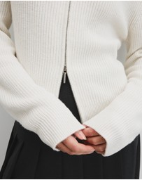 Country Road - Australian Cotton Wool Blend Zip Through Knit Cardigan