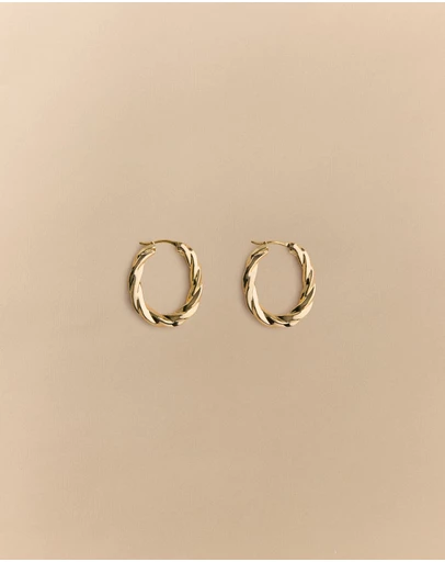 Trenery - Era Twist Hoop Earrings in Gold