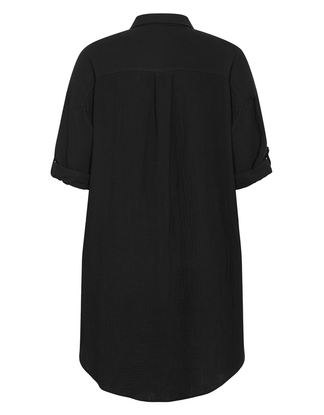 City Chic - Plus size Poolside Cover Up Midi Shirt - black