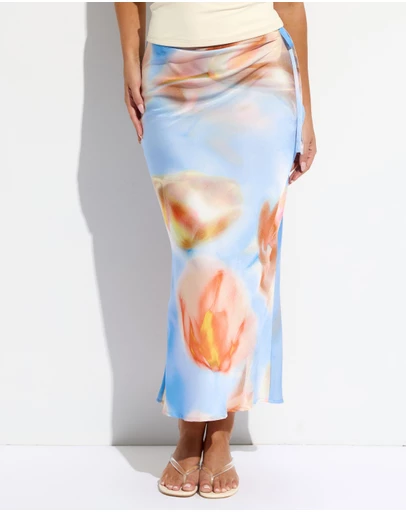 Dazie - Sieran Satin Midi Skirt