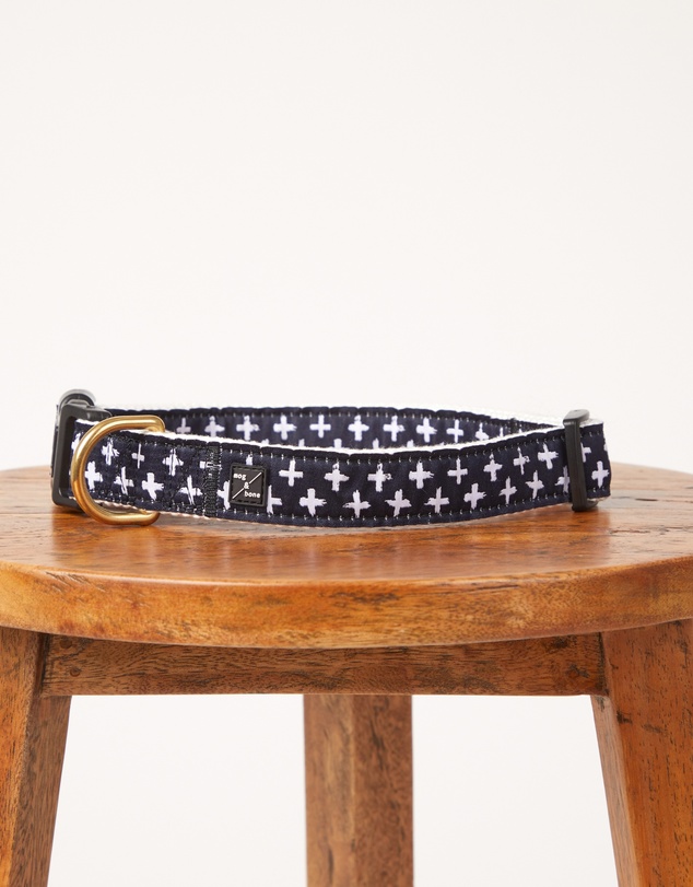 Mog & Bone - Hemp Dog Collar & Lead - Navy Cross