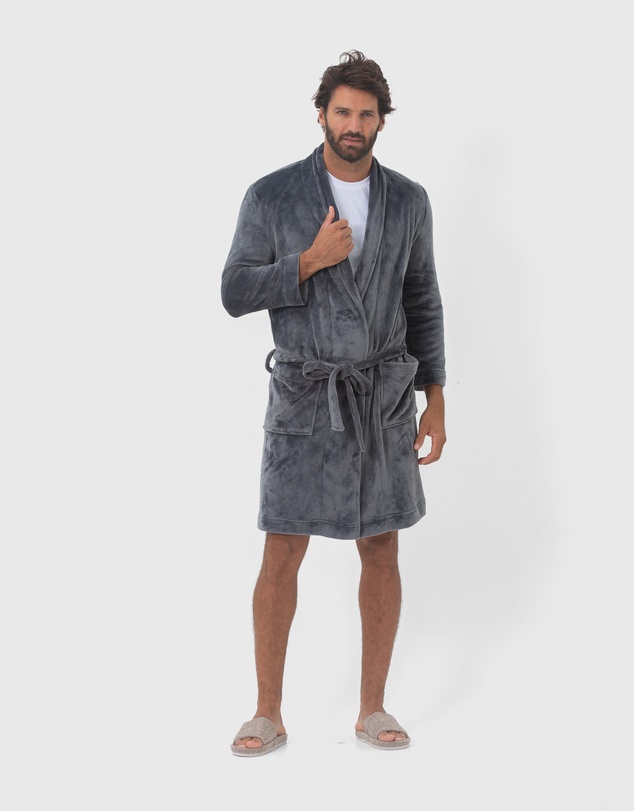 Coast Clothing - Oslo Mens Dressing Gown - Charcoal