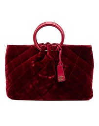 Pre-Loved by Azura Reborn - Pre-Loved CC Quilted Velvet Top Handle Bag