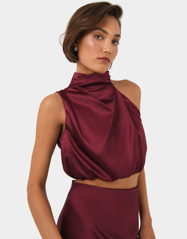 Forcast - Kaye Asymmetric Cowl Neck Top