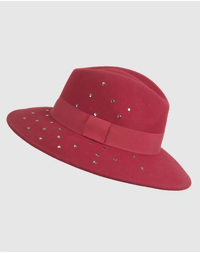 Max Alexander - Winter Felt Red Fedora Hat